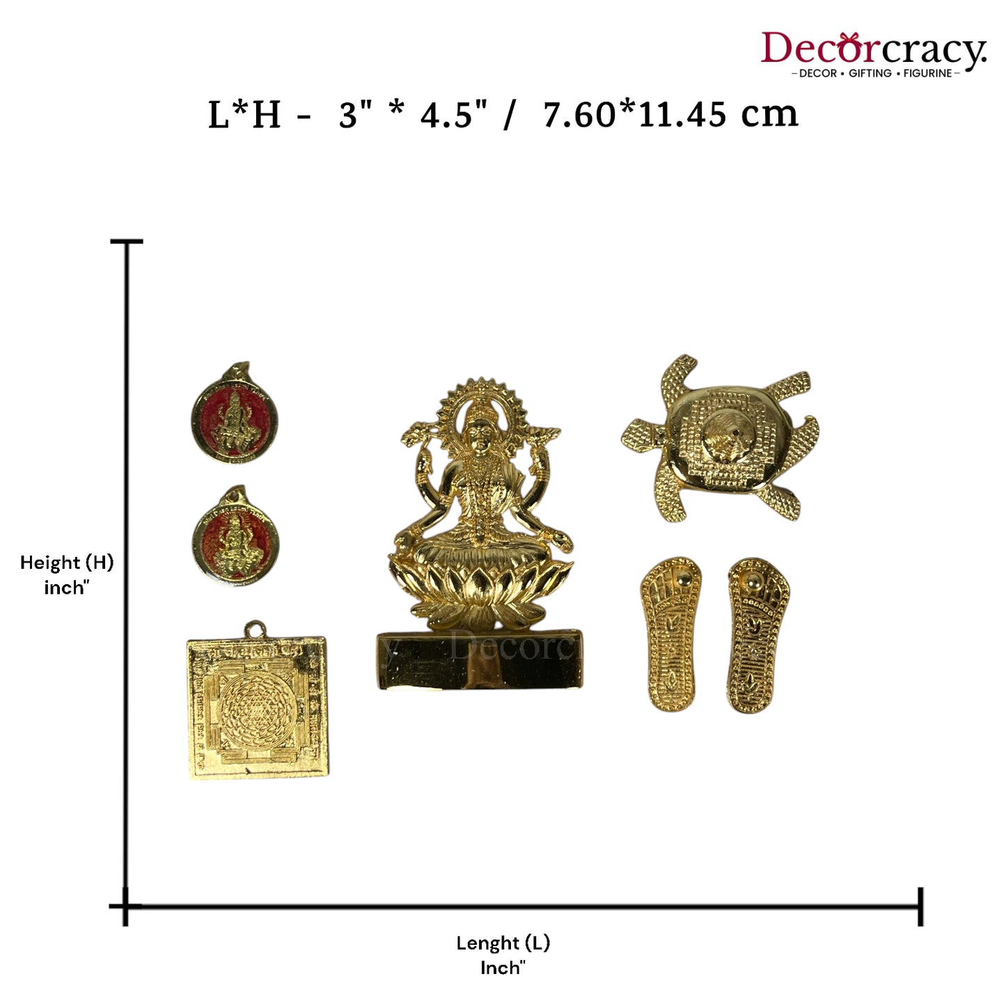 Shree Lakshmi Dhan Varsha Yantra Diwali Poojan Golden Metal SP