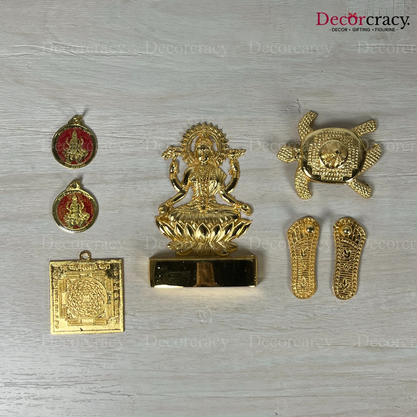 Shree Lakshmi Dhan Varsha Yantra Diwali Poojan Golden Metal SP