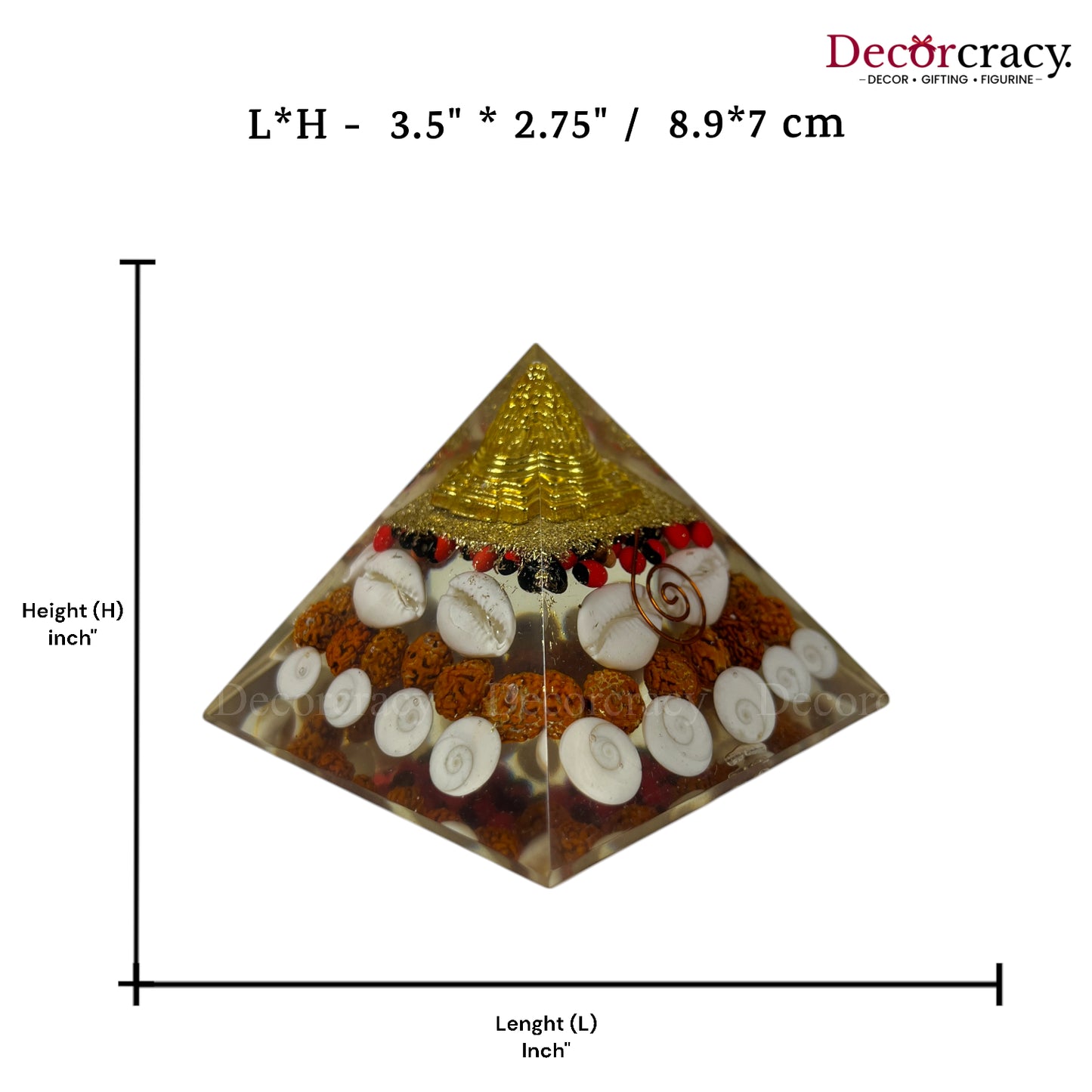Lakshmi Pyramid Vastu Dhan Varsha Yantra Resin 4"