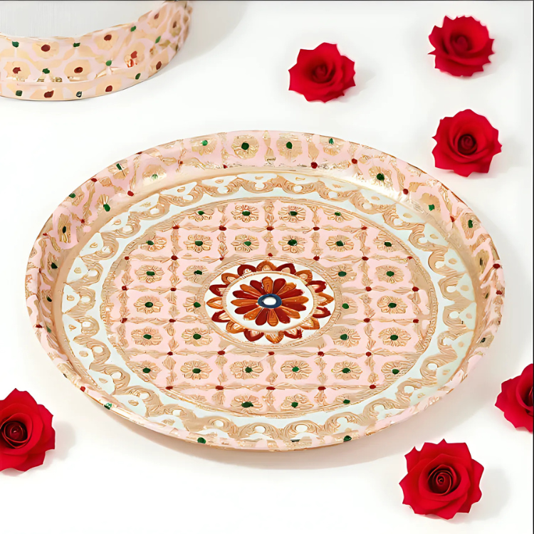 Pink Karwa Chout Full Meenakari Lota Kalash Channi