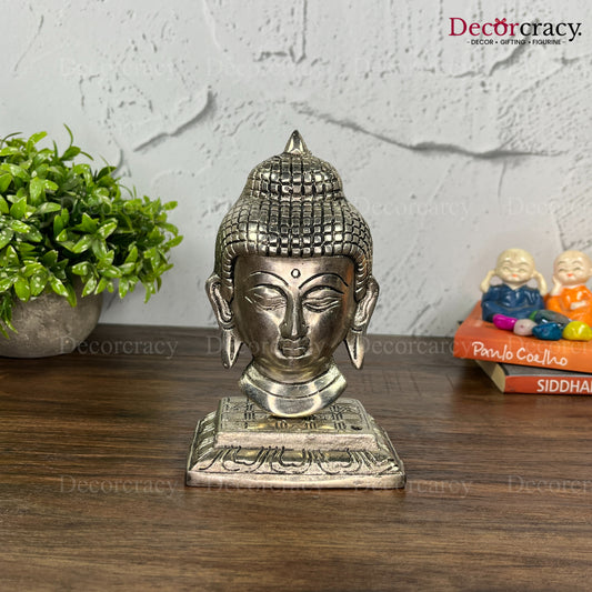 Buddha Face stand Metal silver