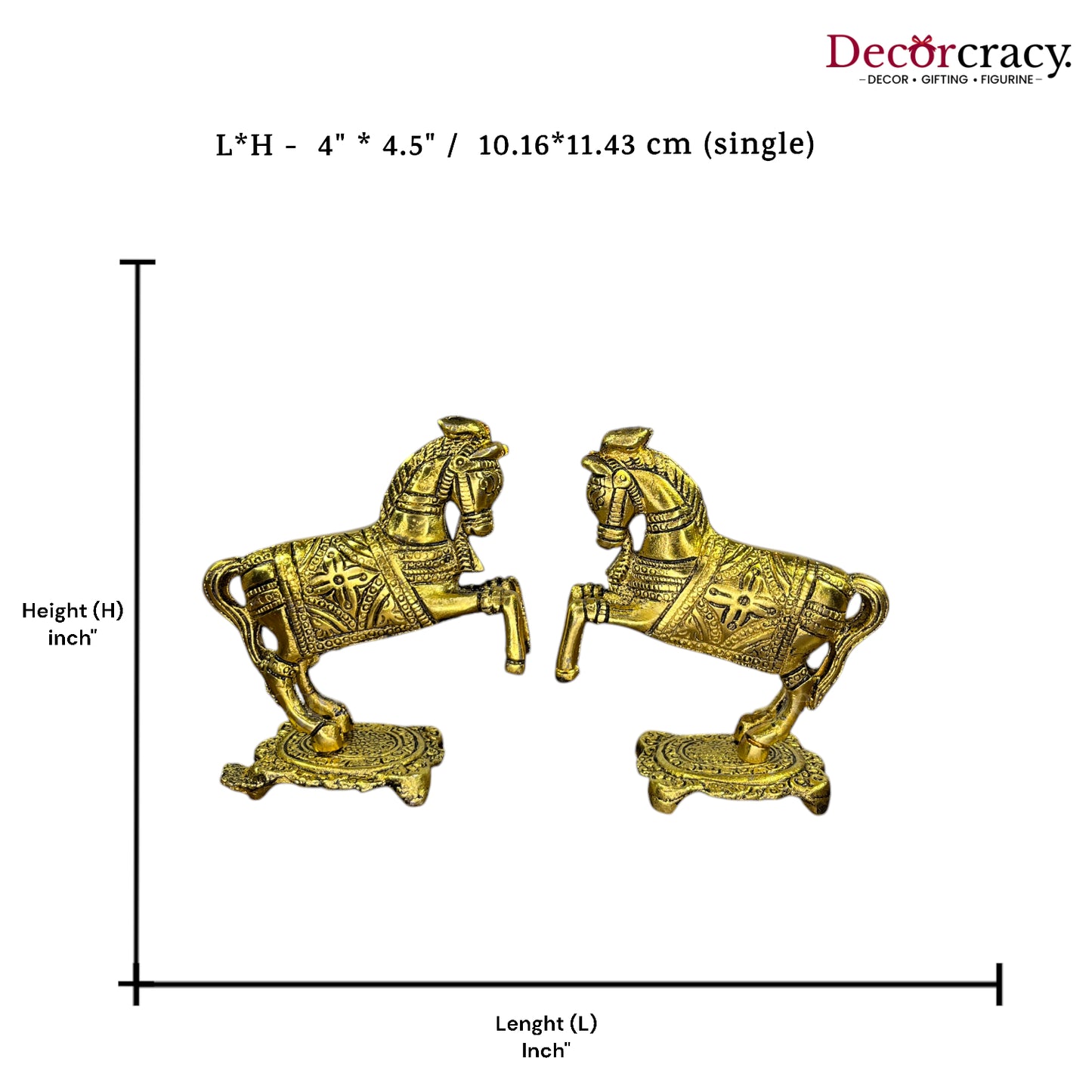 Jumping Horse Set Metal golden