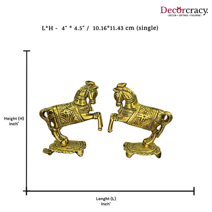 Jumping Horse Set Metal golden