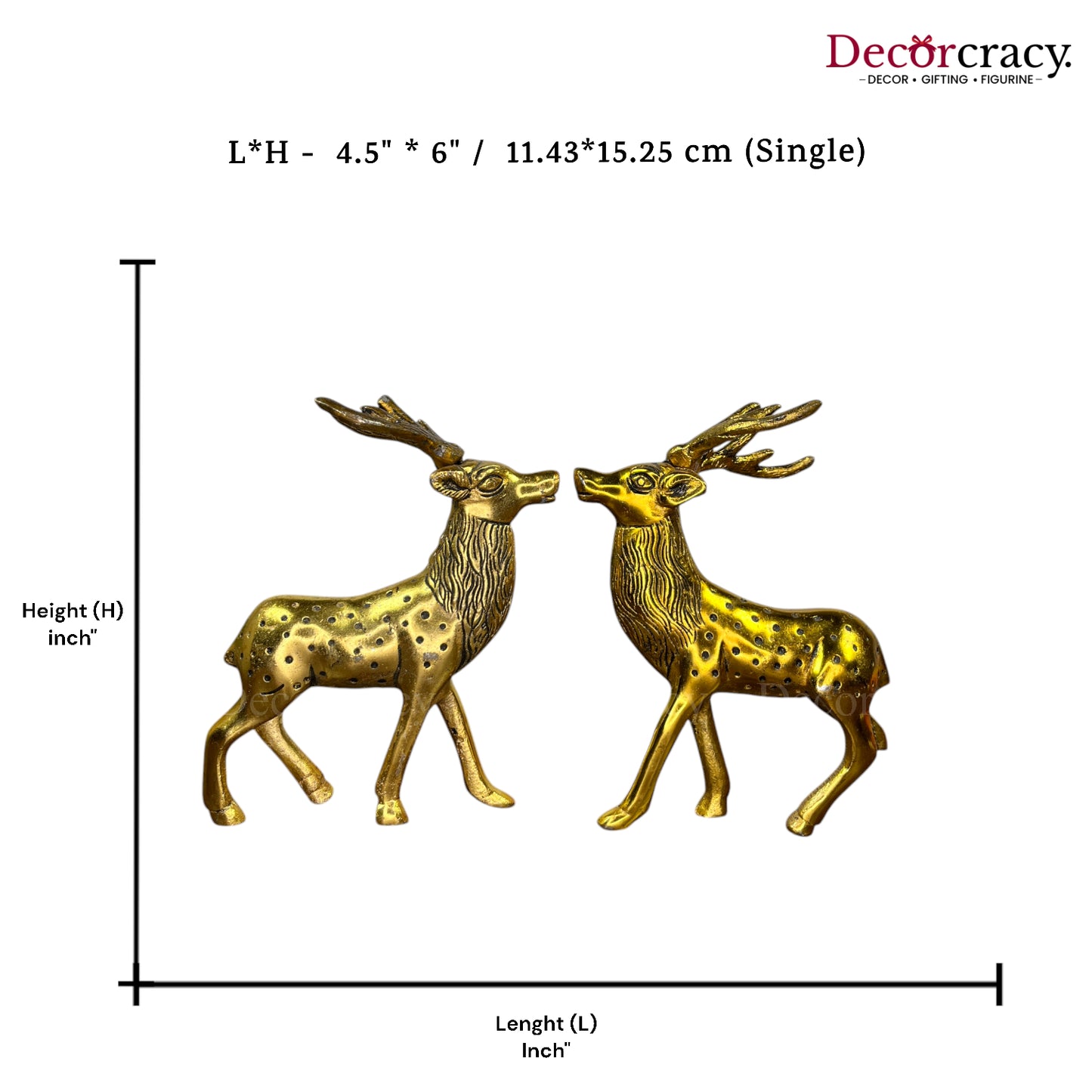 Reindeer Set Hiran Metal golden