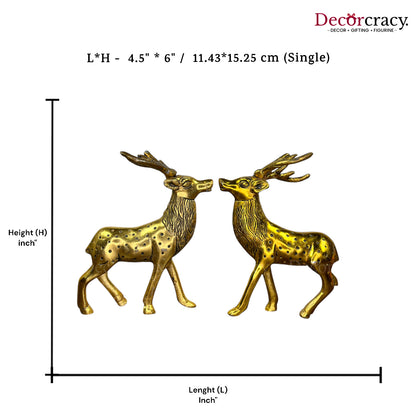 Reindeer Set Hiran Metal golden