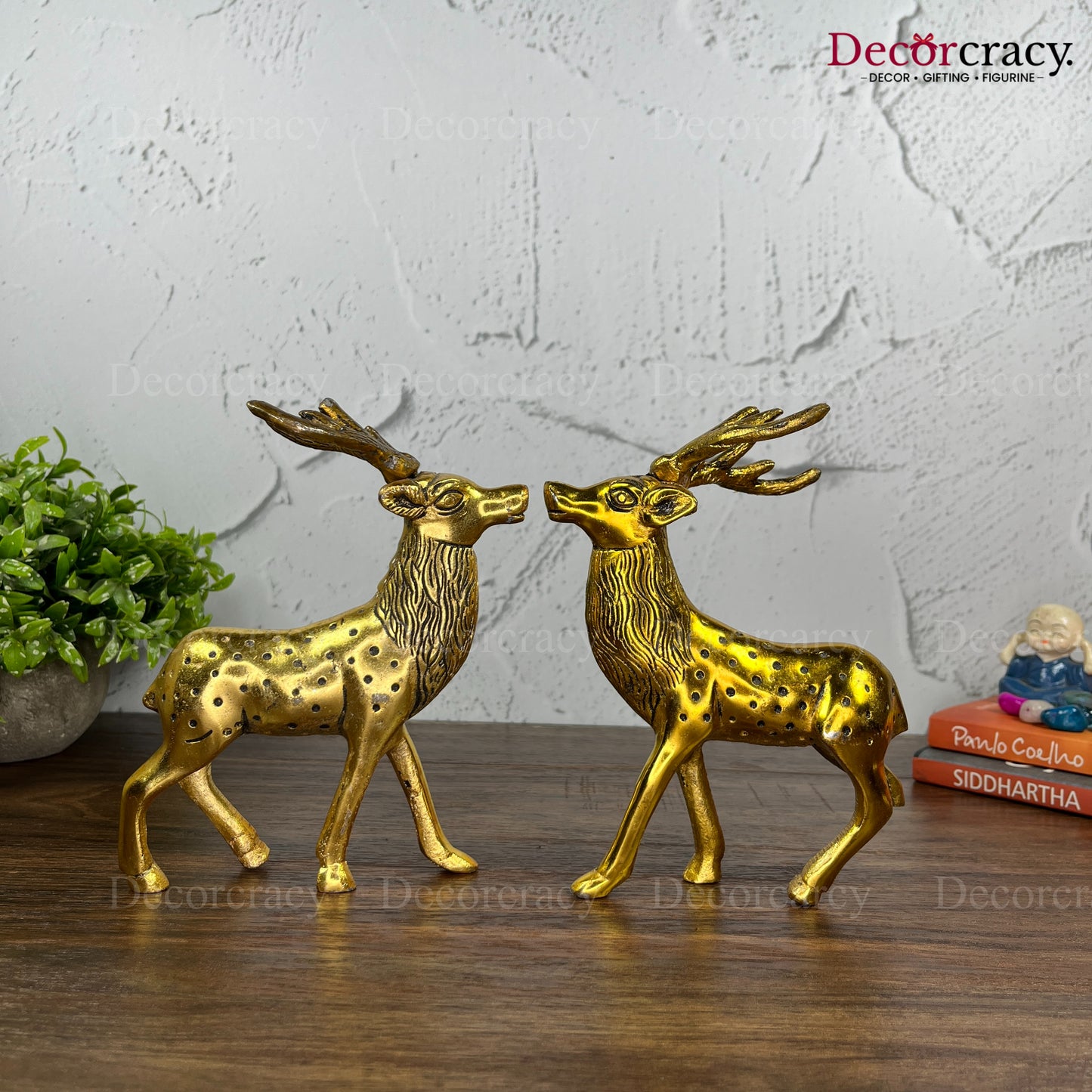 Reindeer Set Hiran Metal golden