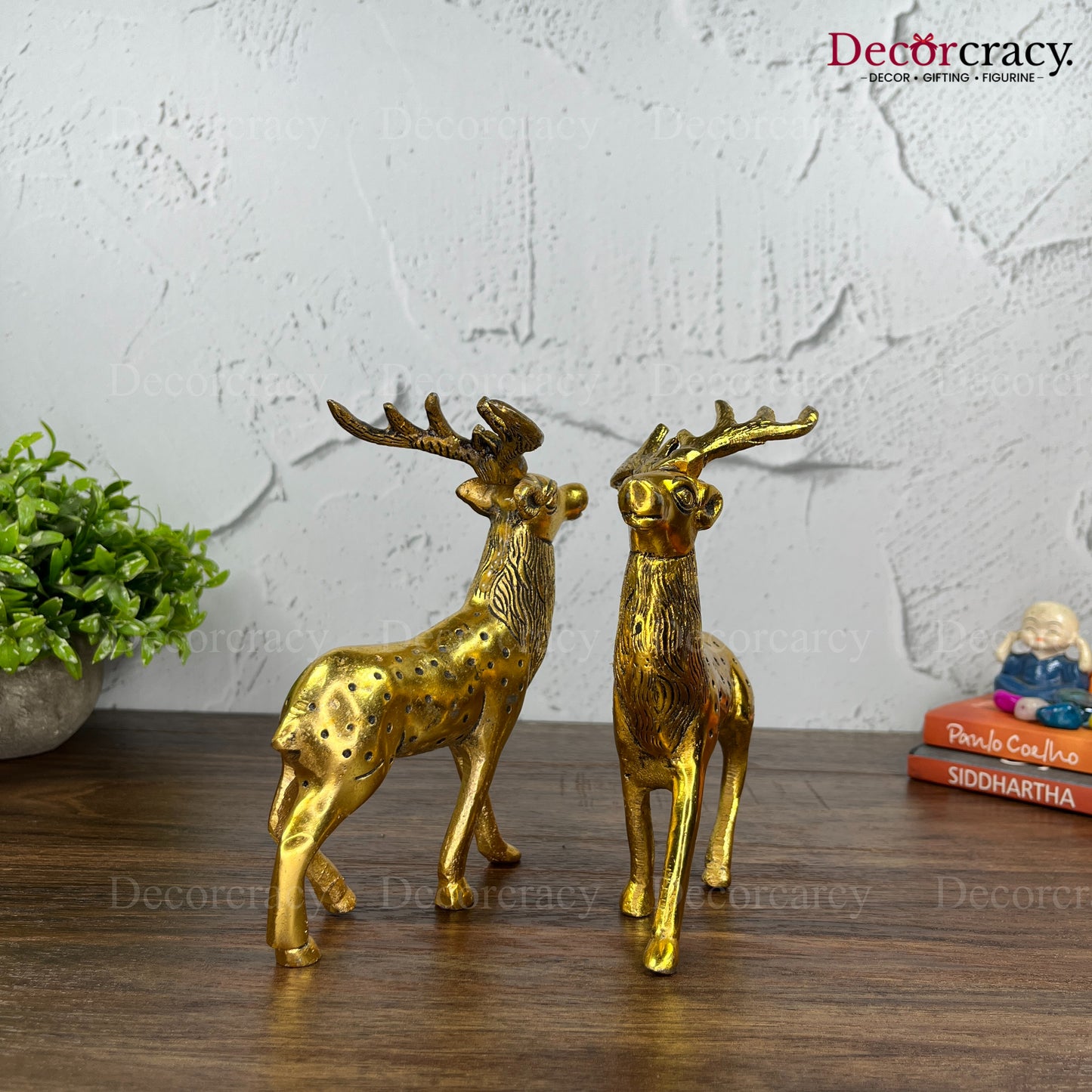 Reindeer Set Hiran Metal golden