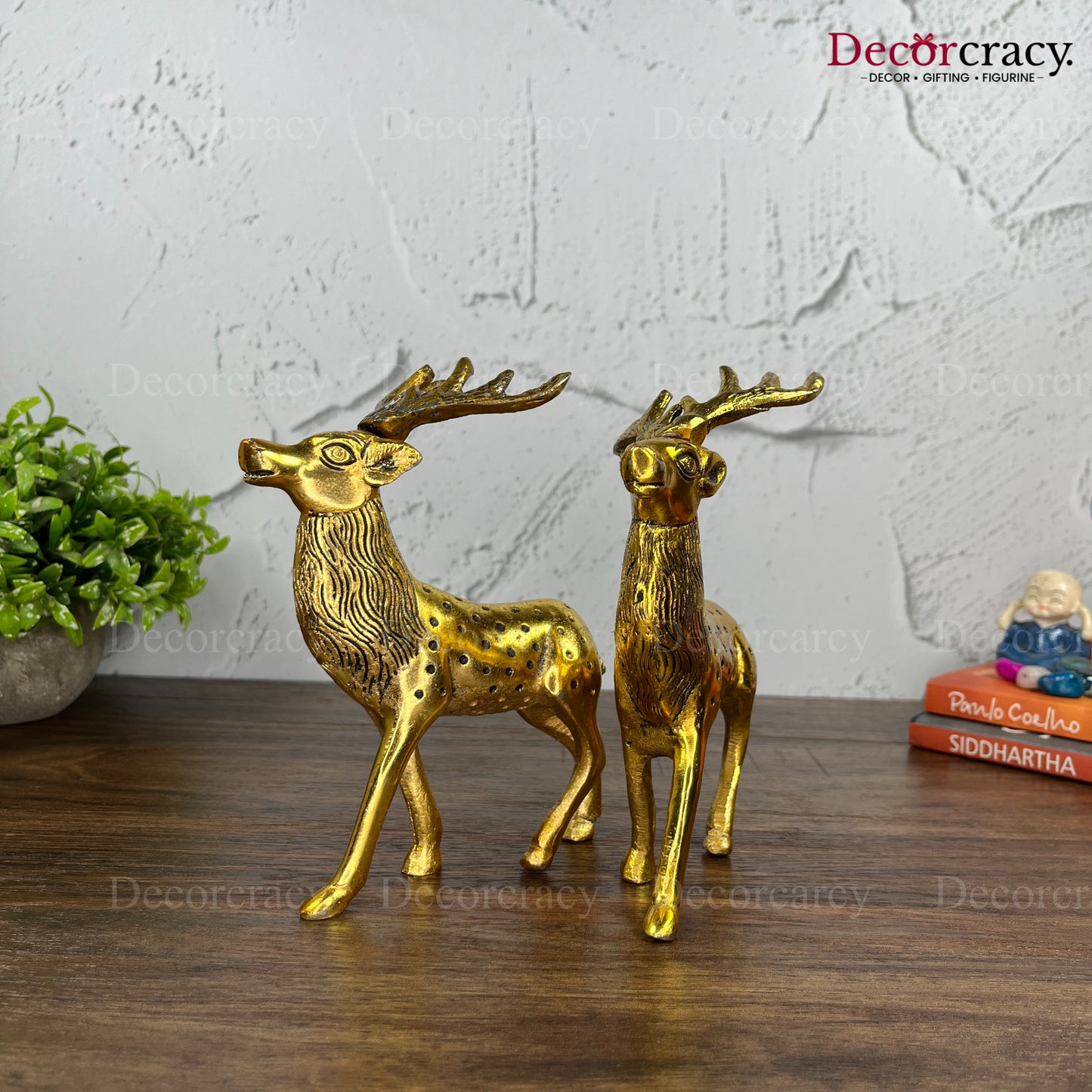 Reindeer Set Hiran Metal golden