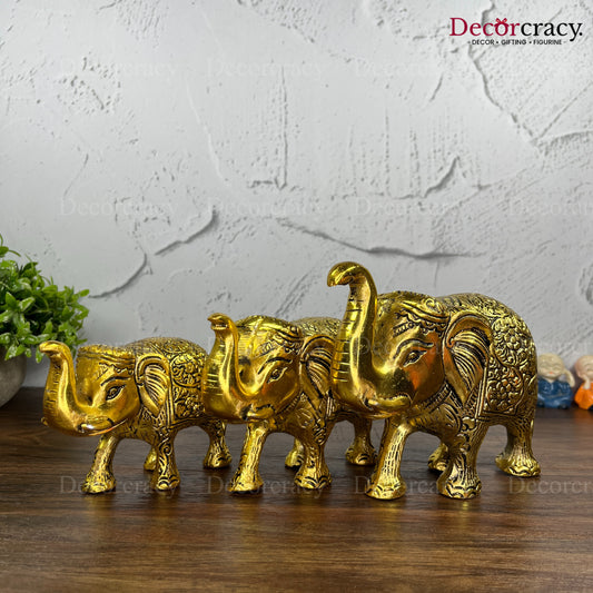 Elephant Set Hathi Metal golden