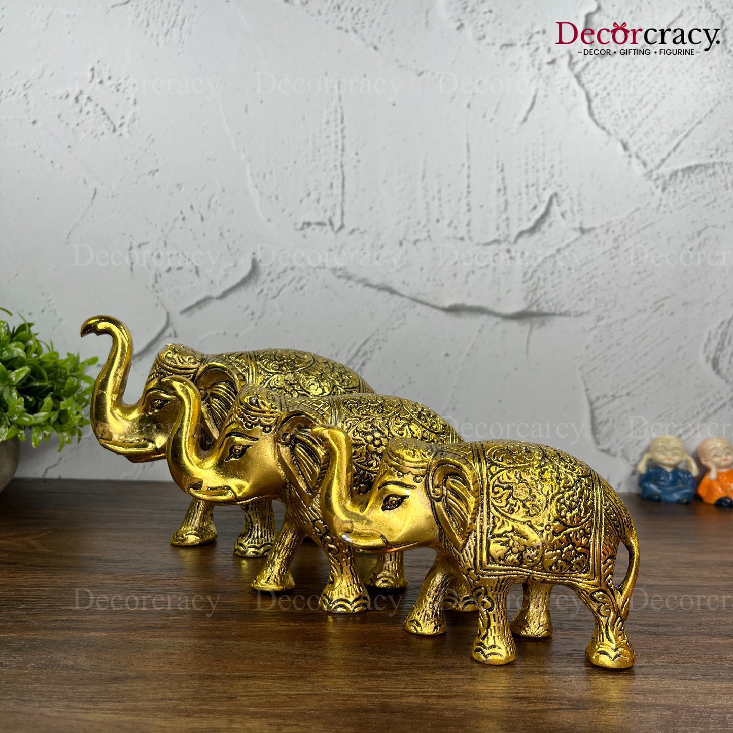 Elephant Set Hathi Metal golden