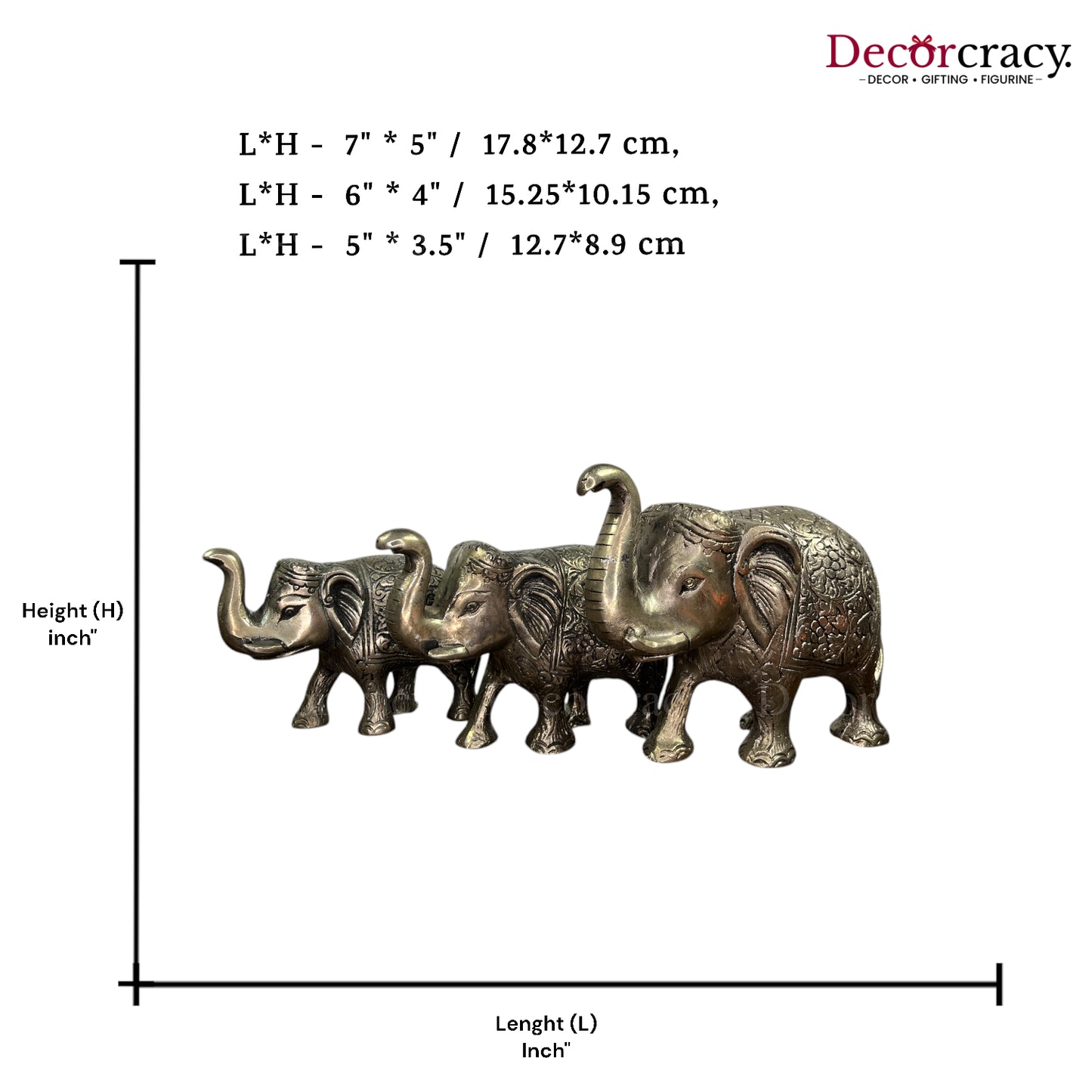 Elephant Set Hathi Metal silver