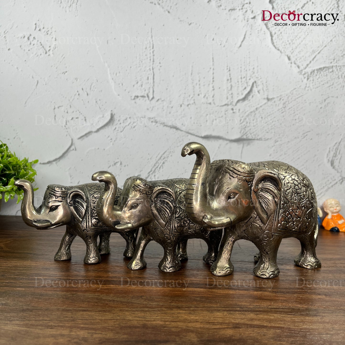 Elephant Set Hathi Metal silver