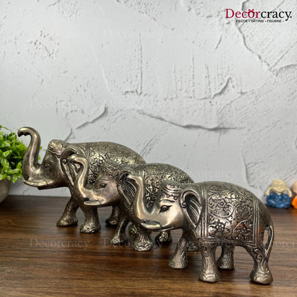 Elephant Set Hathi Metal silver