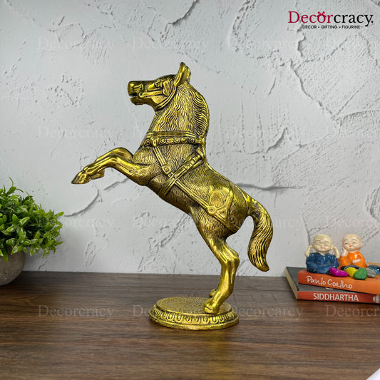 Jumping Horse Ghoda Metal golden