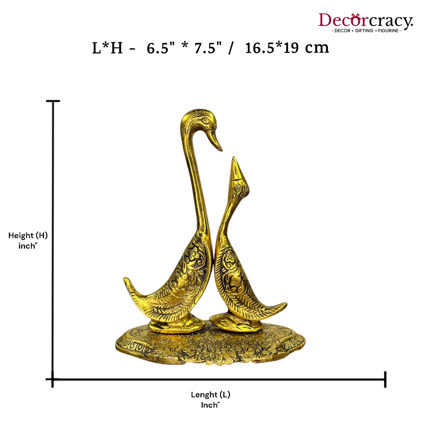 Love Birds Swan Metal golden
