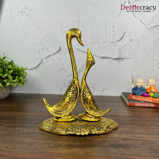 Love Birds Swan Metal golden