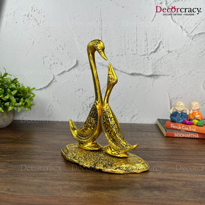 Love Birds Swan Metal golden