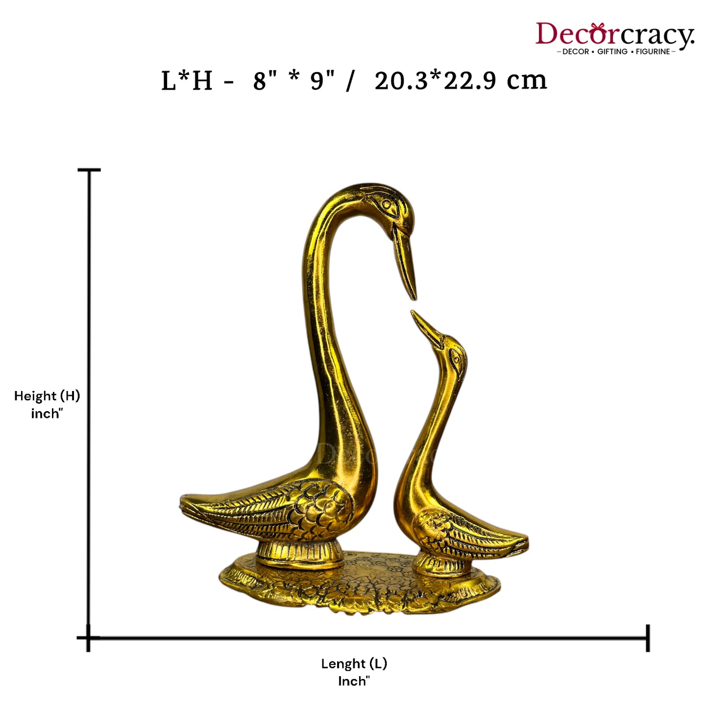 Love Birds Swan Metal golden
