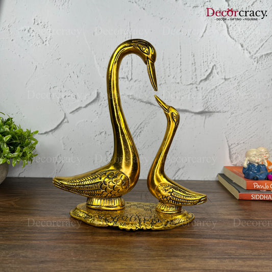 Love Birds Swan Metal golden