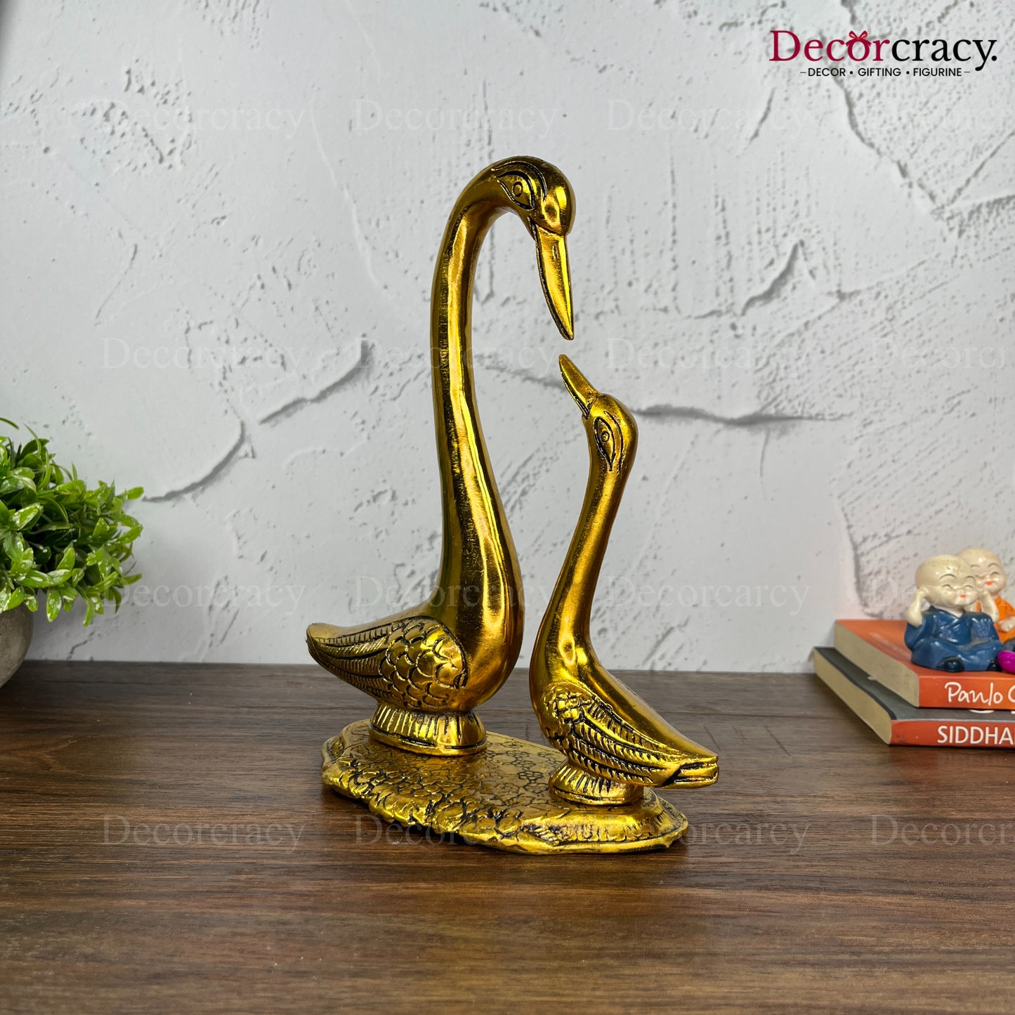 Love Birds Swan Metal golden