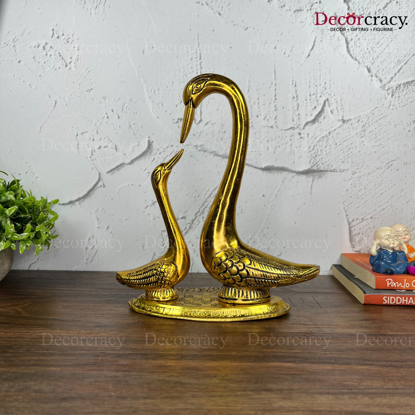 Love Birds Swan Metal golden