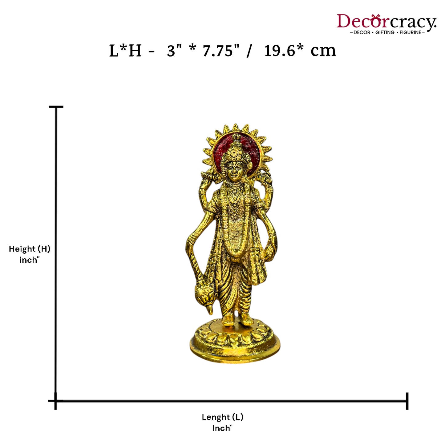 Shree Narayan Vishnu Metal golden