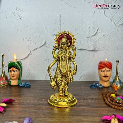 Shree Narayan Vishnu Metal golden