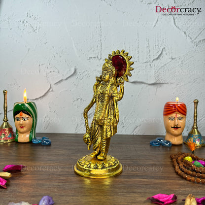 Shree Narayan Vishnu Metal golden
