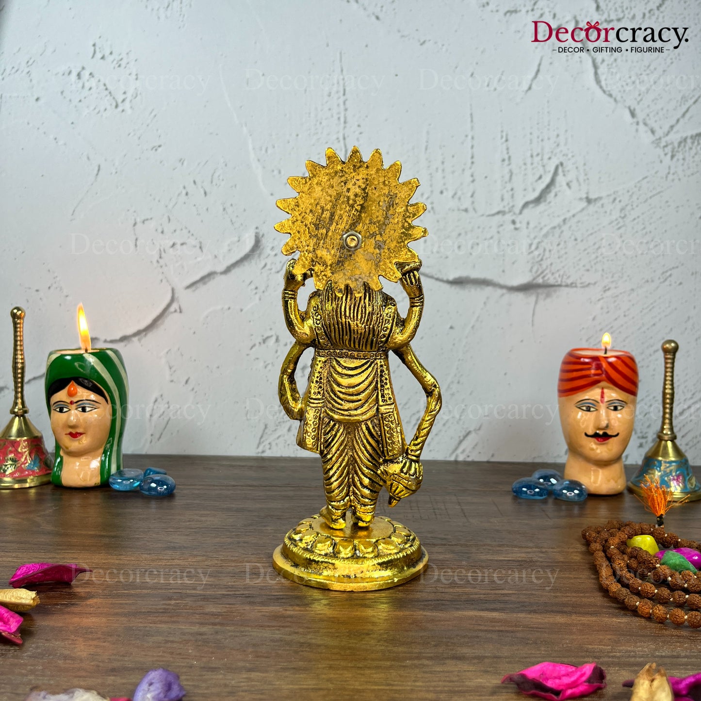 Shree Narayan Vishnu Metal golden