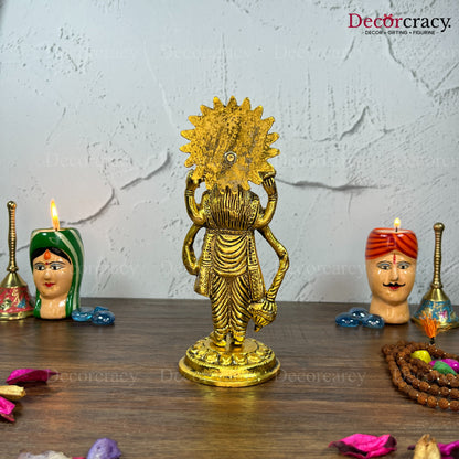 Shree Narayan Vishnu Metal golden