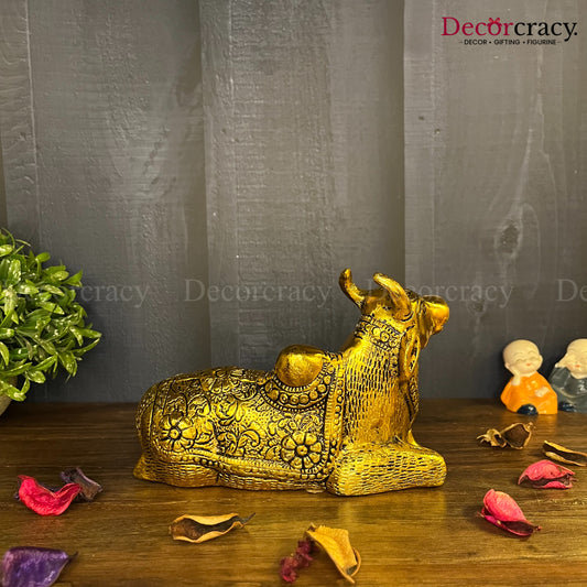 Nandi Cow Sitting  Metal golden