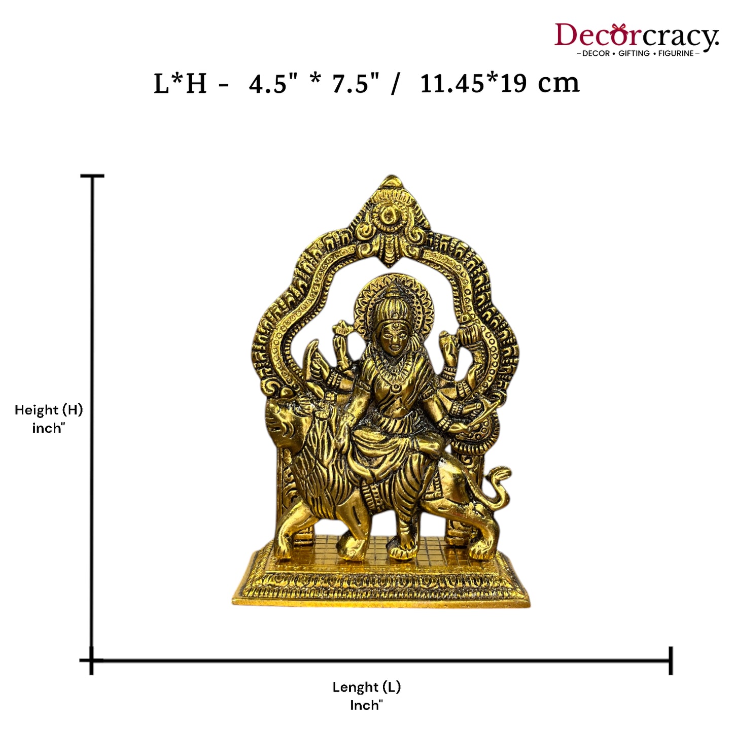 Durga Maa Mehraab Metal golden