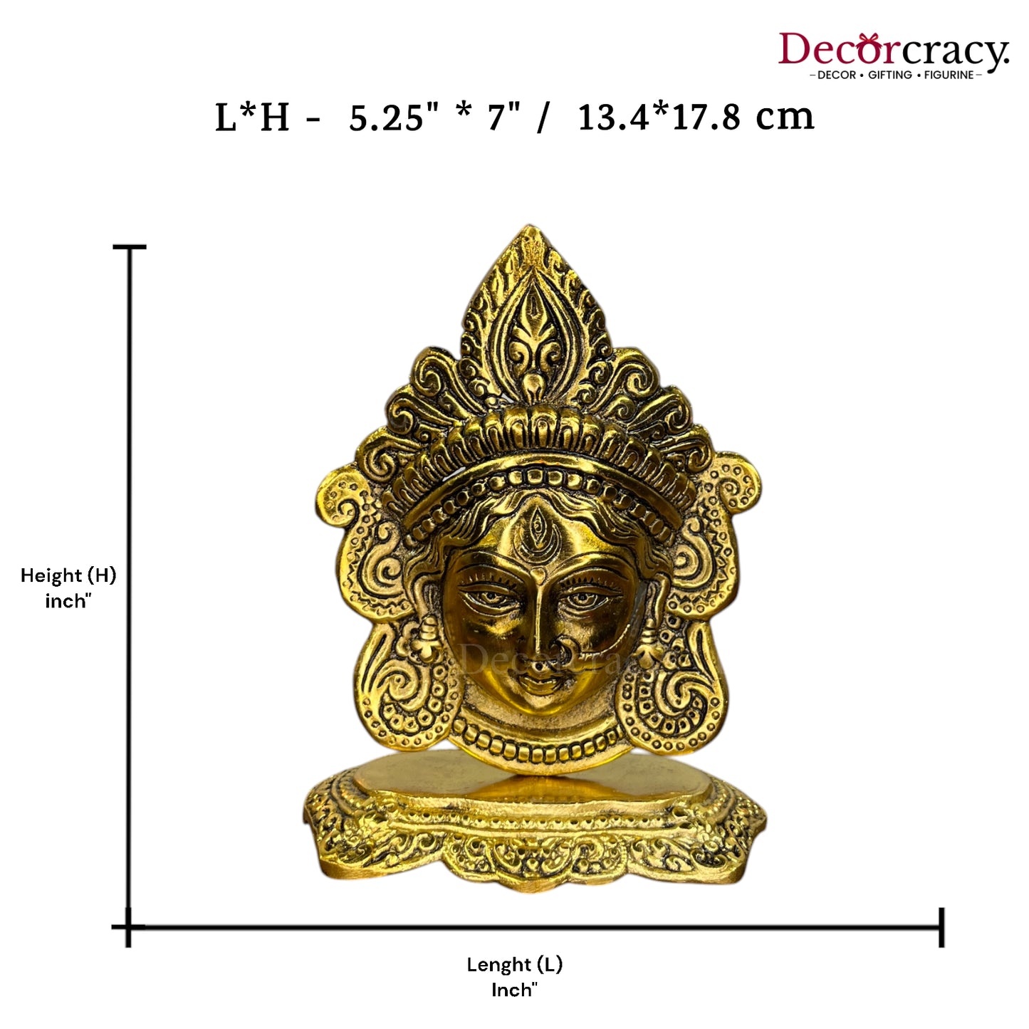 Maa Durga Face Metal golden