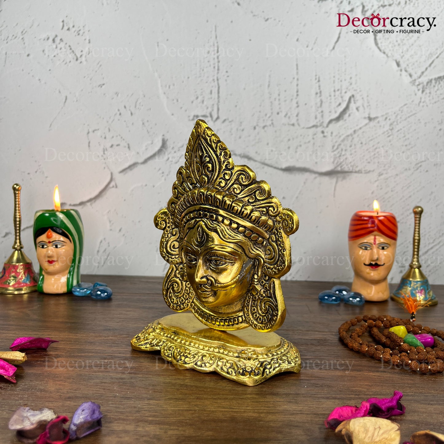 Maa Durga Face Metal golden