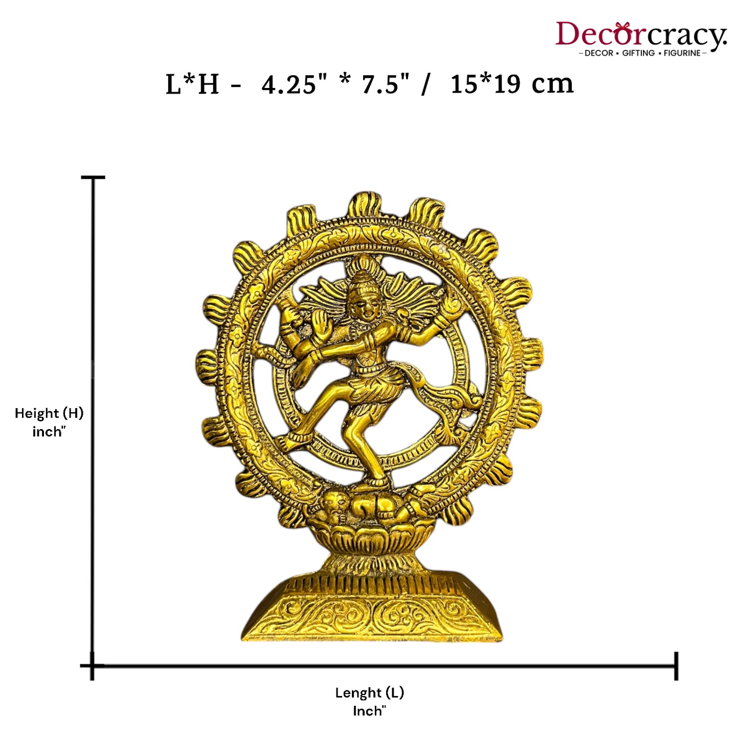 Lord Nataraja Dancing Shiva Metal golden