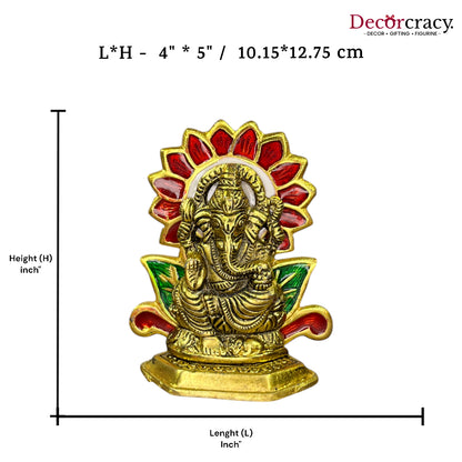 Shree Ganesh Flower Metal golden