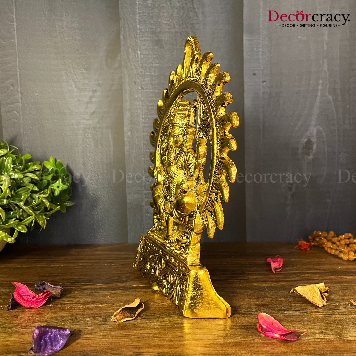 Lord Ganesha with Divine Halo Metal golden