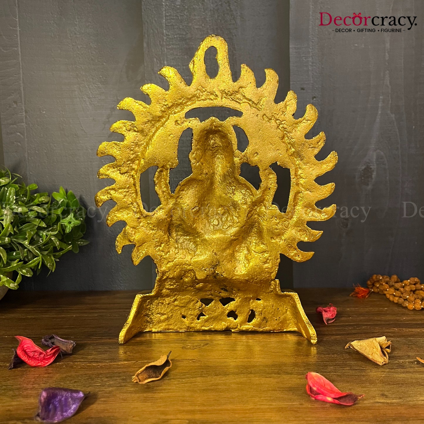 Lord Ganesha with Divine Halo Metal golden