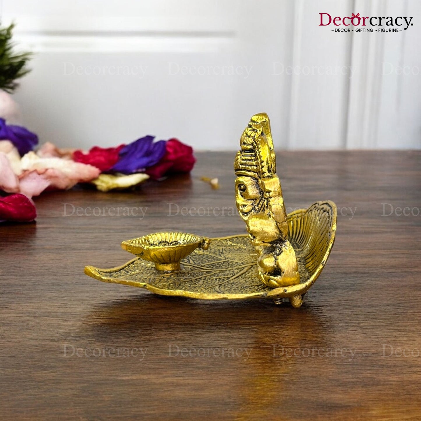 Shree Lakshmi Ganesh Patta Deepak Metal golden