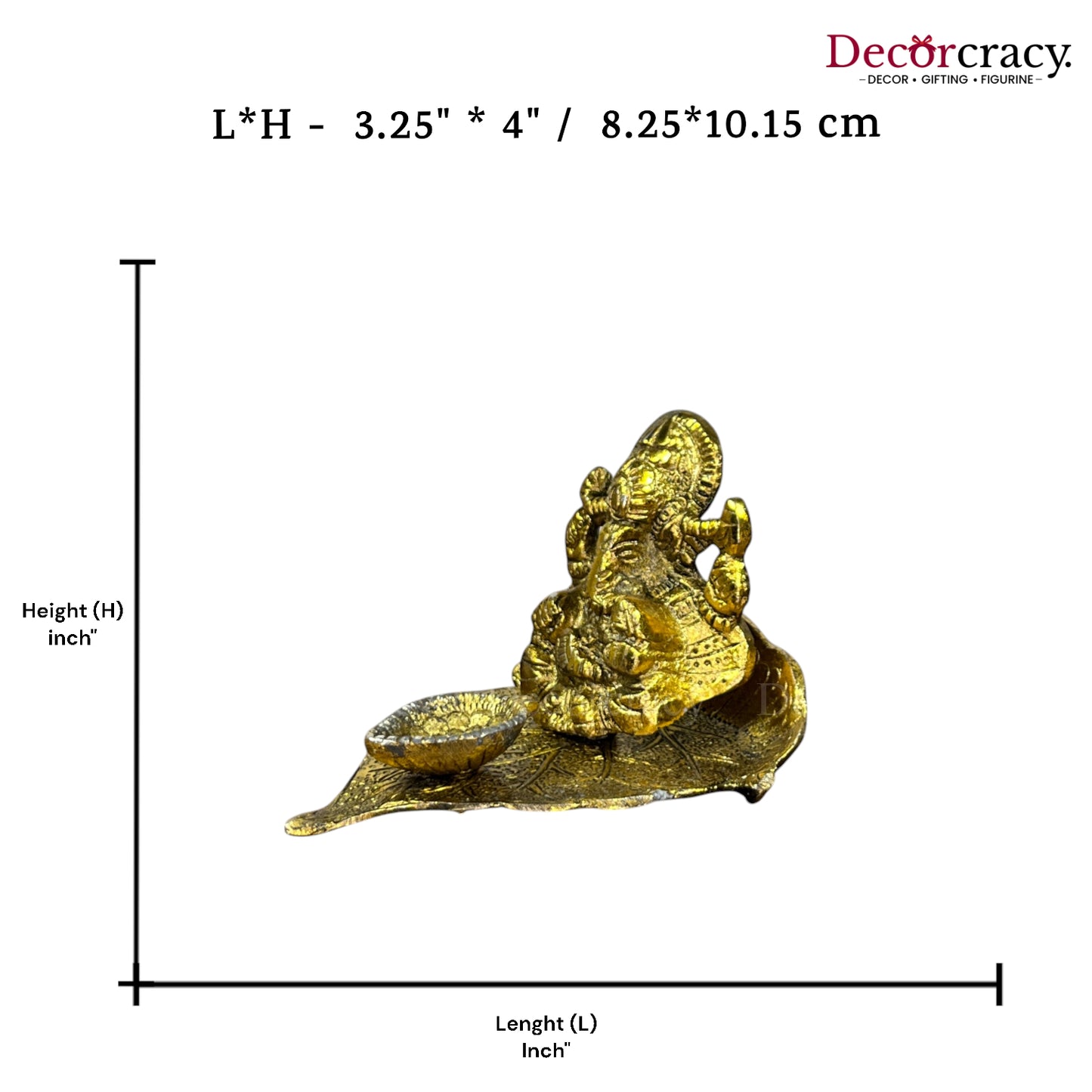 Shree Ganesh Patta Deepak Metal golden