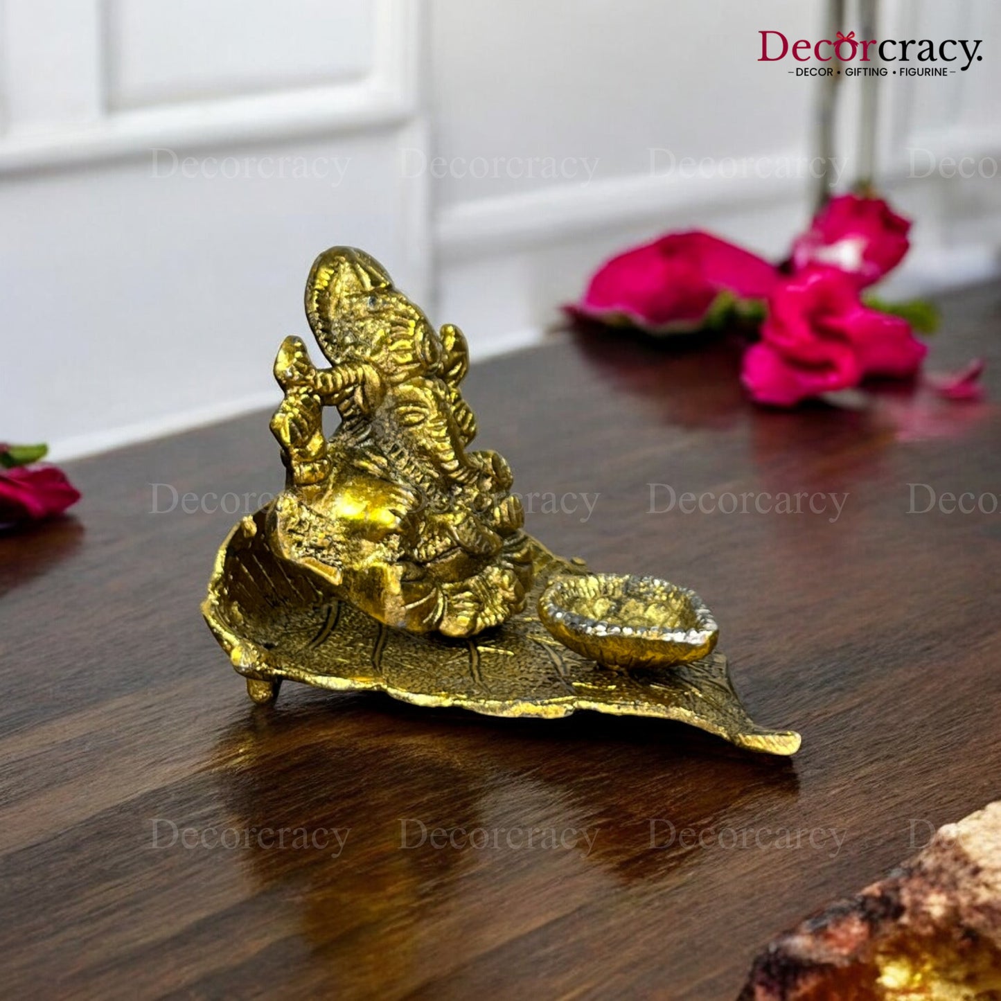 Shree Ganesh Patta Deepak Metal golden