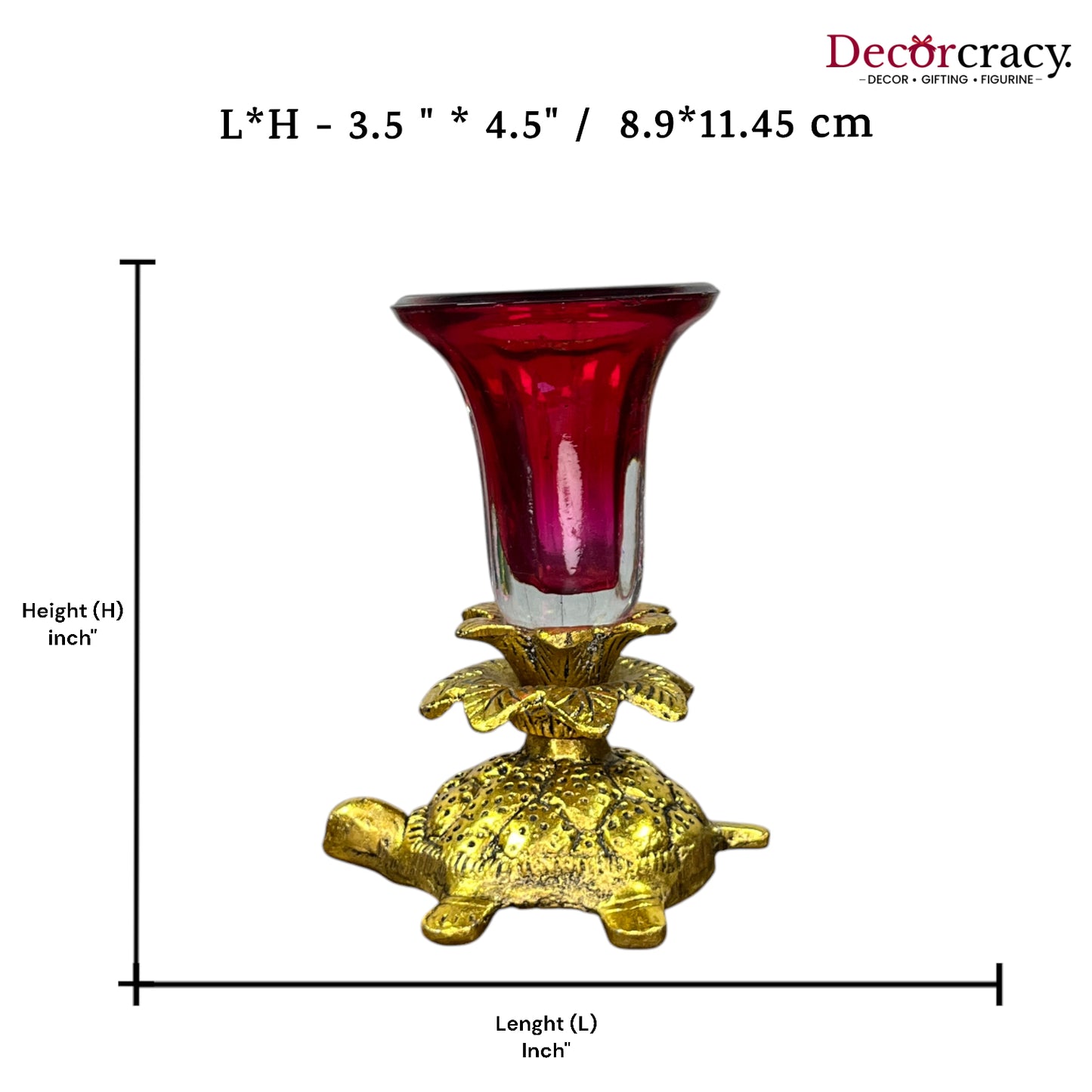 Tortoise Candle Holder Metal golden