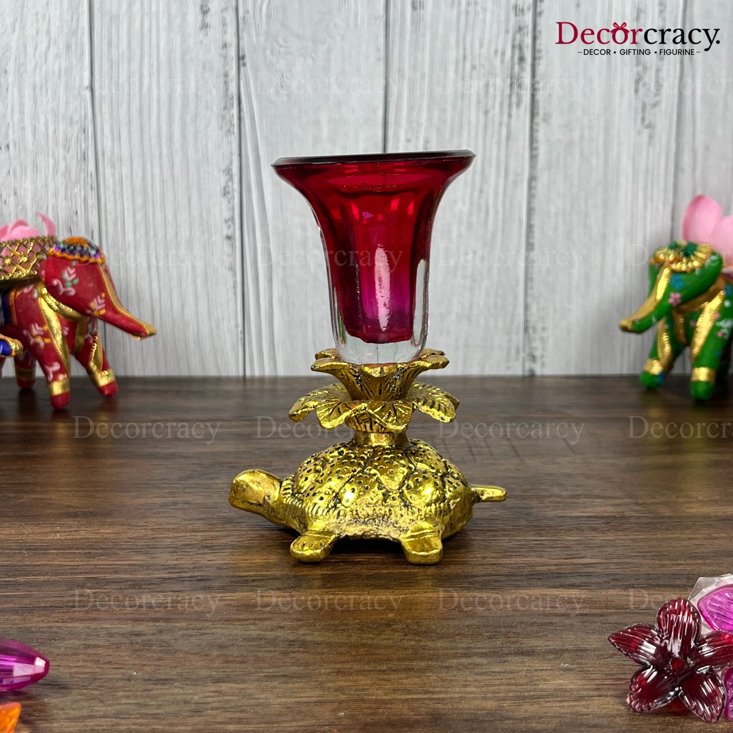 Tortoise Candle Holder Metal golden