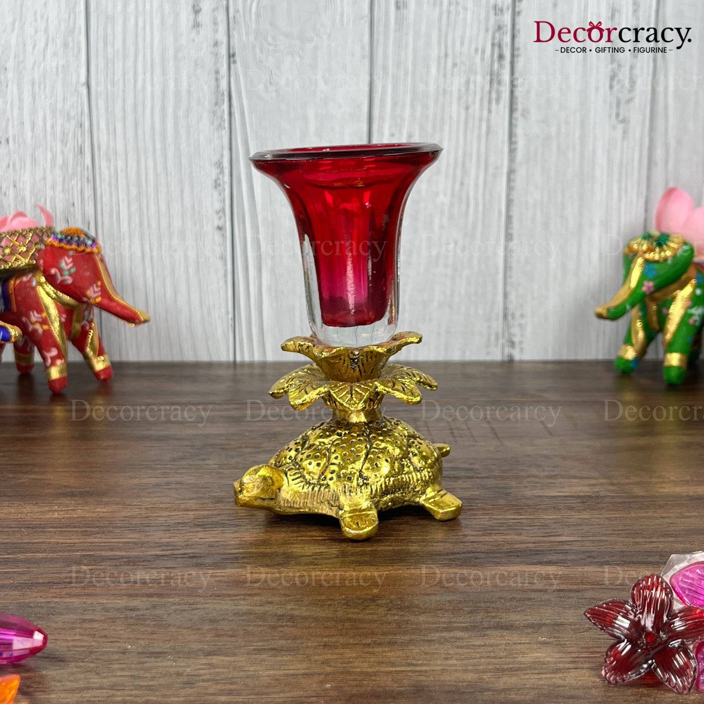 Tortoise Candle Holder Metal golden