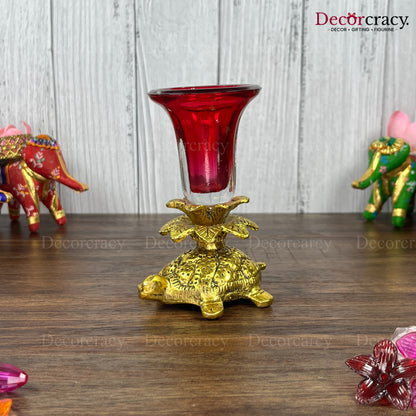 Tortoise Candle Holder Metal golden