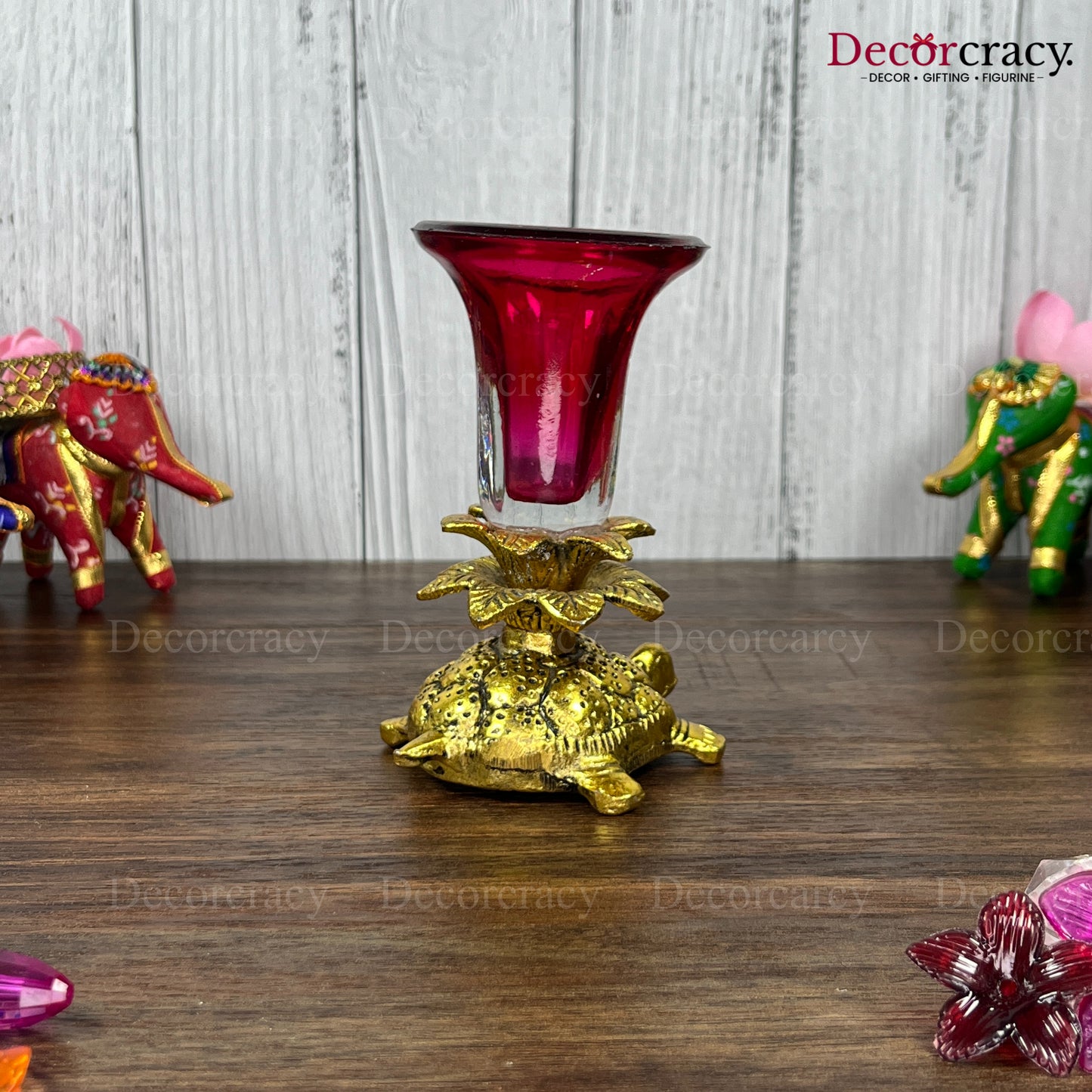 Tortoise Candle Holder Metal golden
