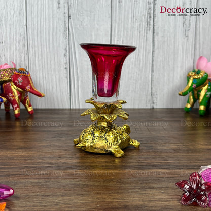 Tortoise Candle Holder Metal golden