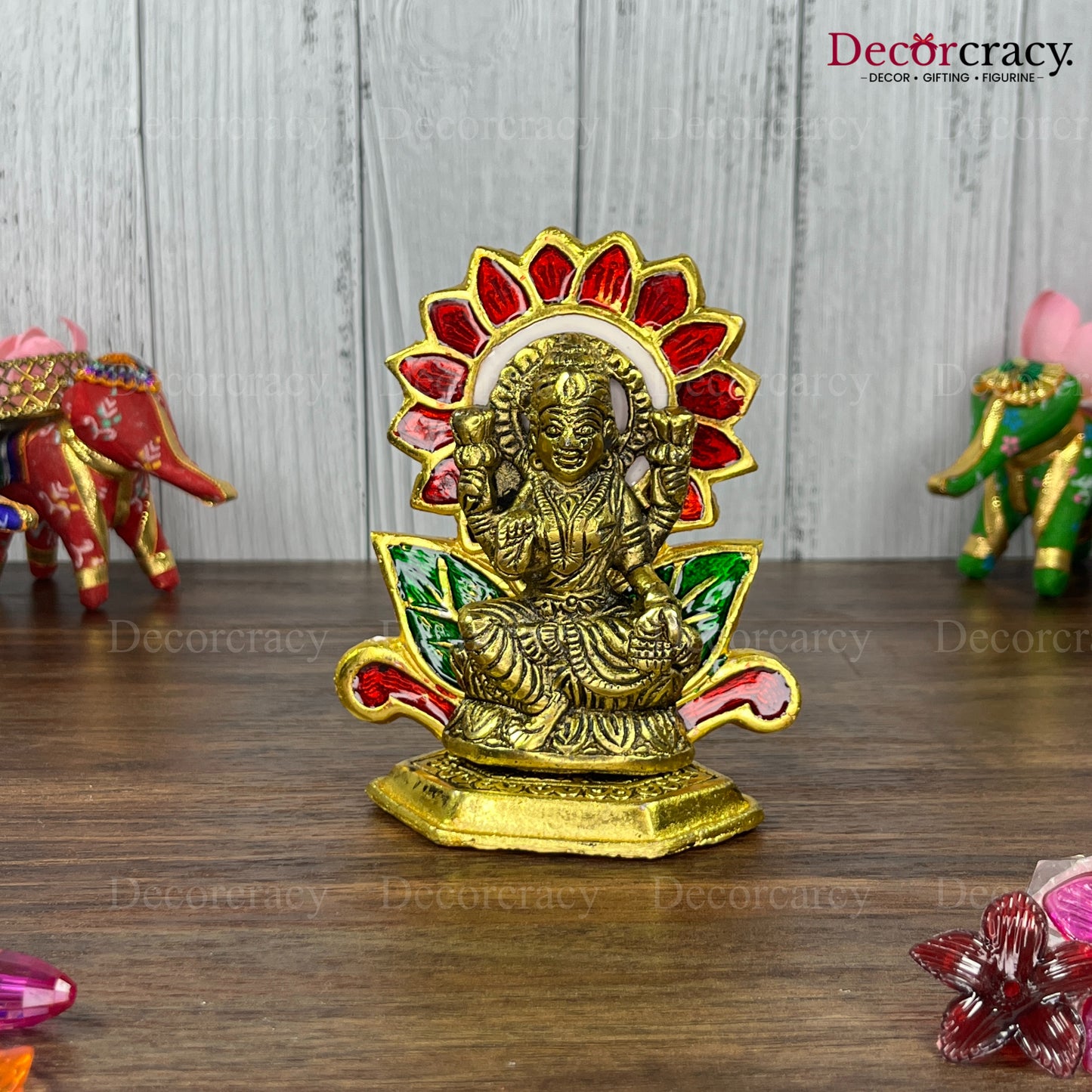 Shree Laxmi Flower Metal golden