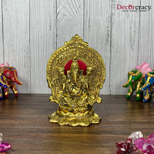 Shree Ganesh Flower Metal golden