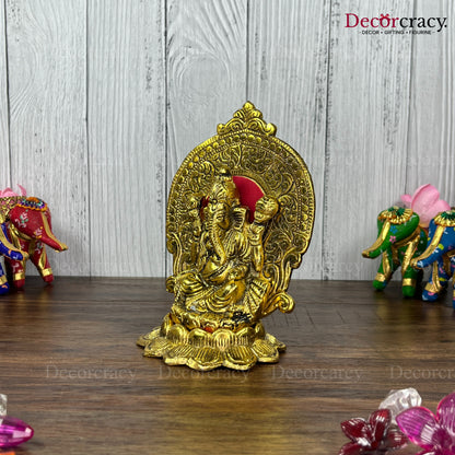 Shree Ganesh Flower Metal golden